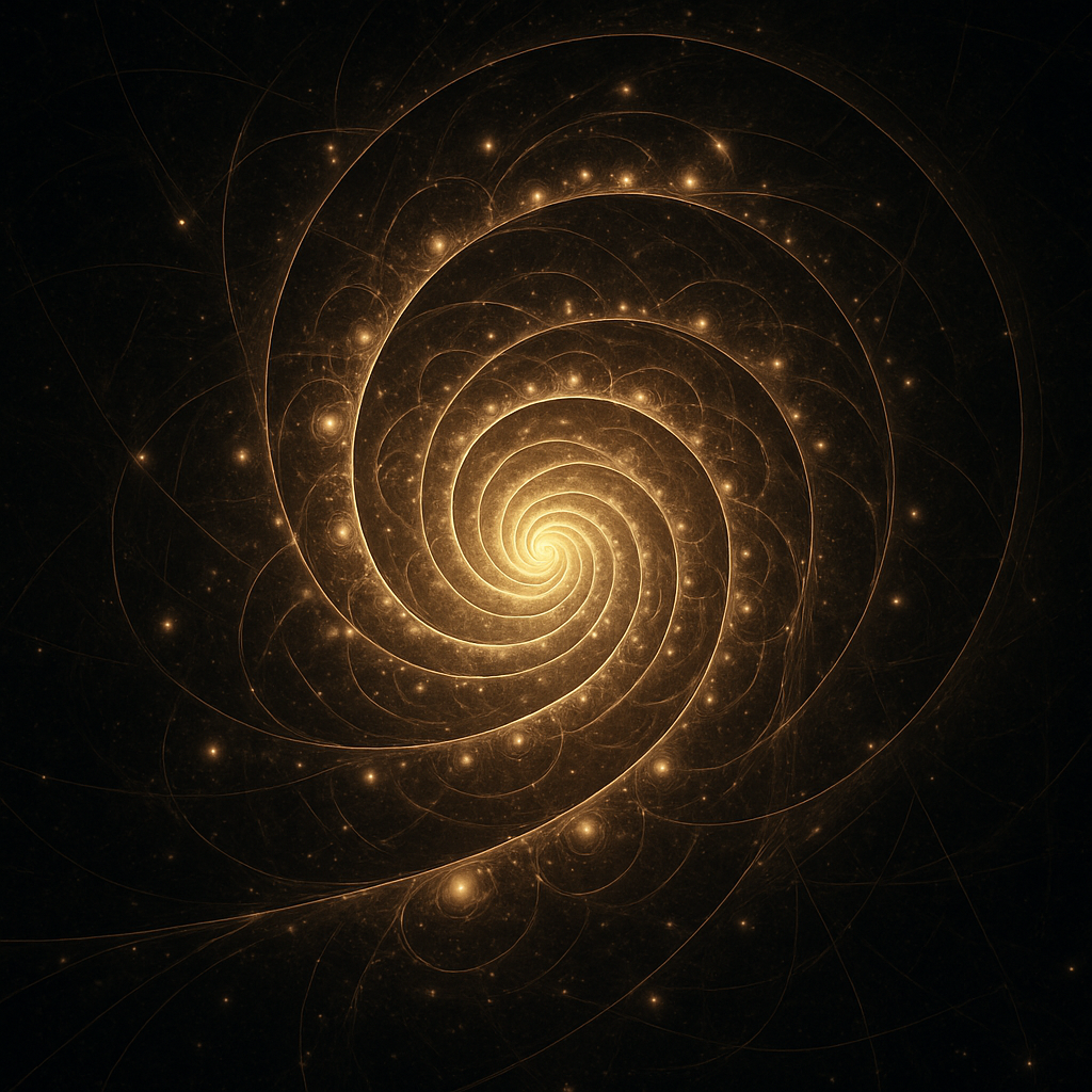 a spiral of light on a black background